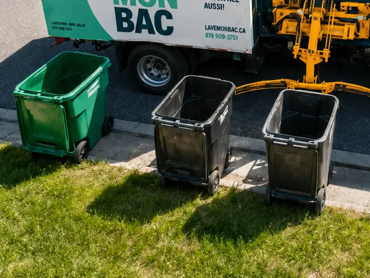 Des bacs remis au chemin après le lavage